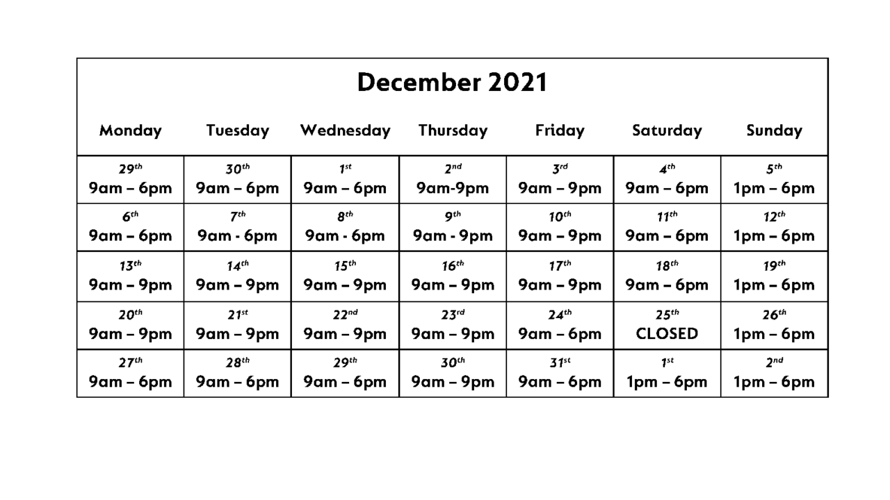 Belfast City Centre Opening Hours December 2021 cropped